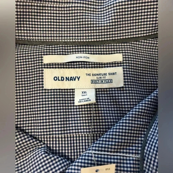 Old Navy Men’s Button Down Shirt Size XXL Tall Slim Fit Non Iron New With Tags - Picture 11 of 13